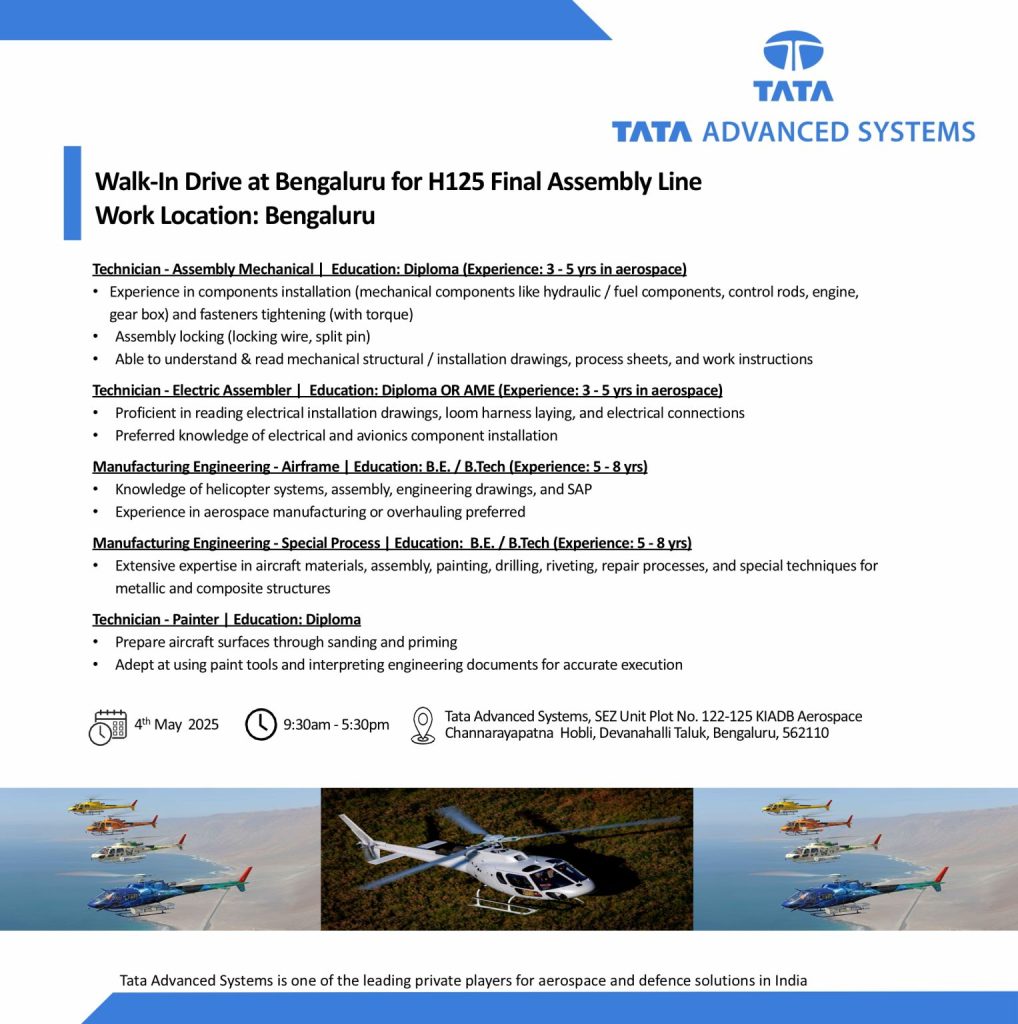 Tata Advanced Systems recuirement