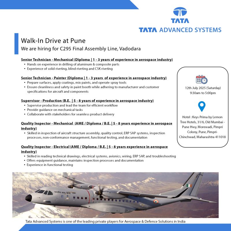 TATA Advanced Systems Recruitment 2025