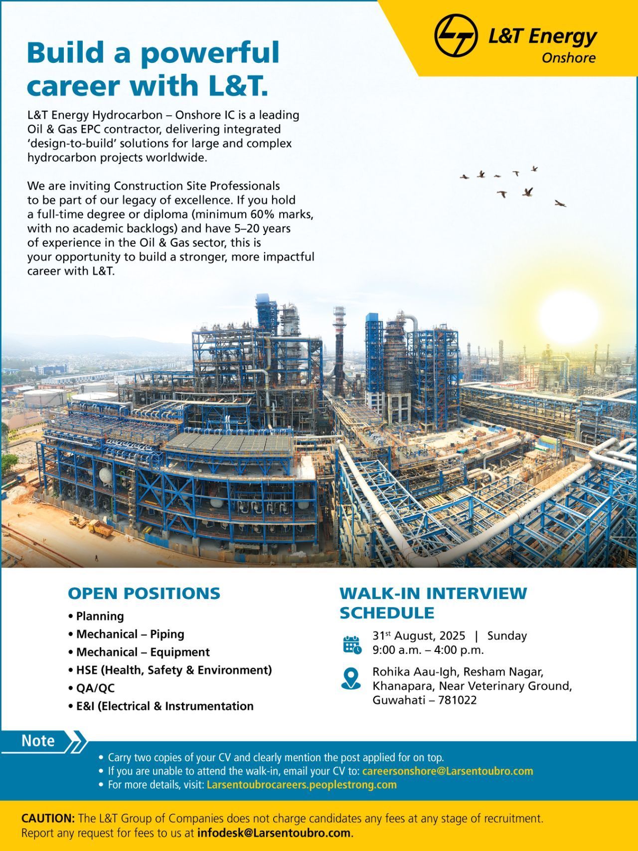 L&T Oil & Gas Recruitment 2025
